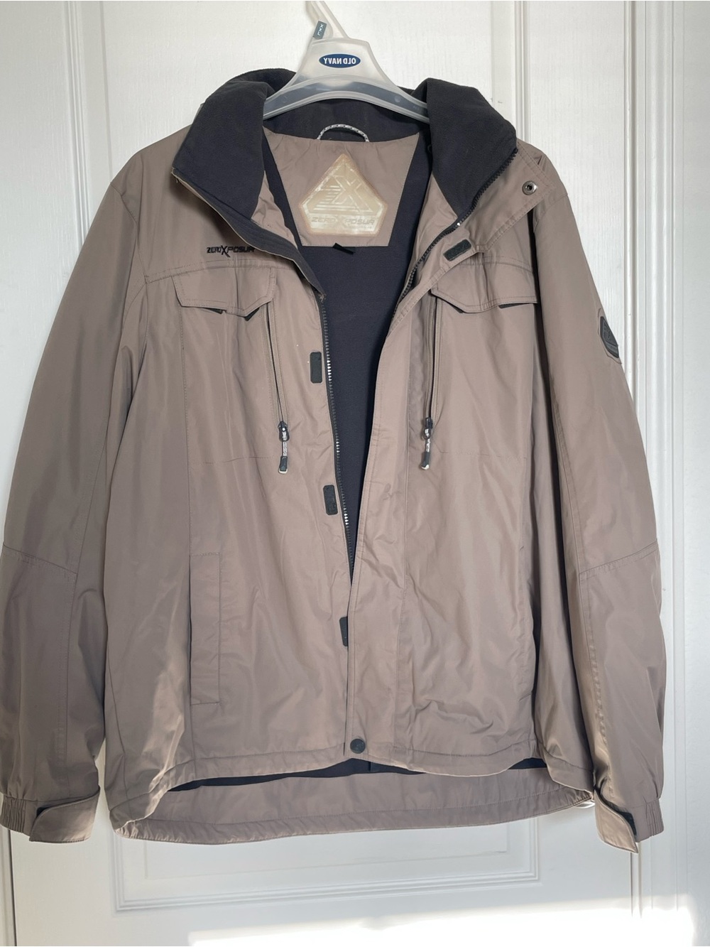 ZeroXposur Men's Taupe Raincoat with Black Lining
